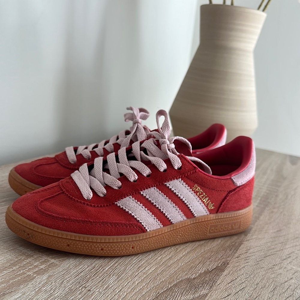 Adidas Red and Pink Sneakers Classic Sporty Design